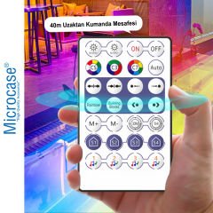 Microcase 10m Kumandalı RGB Led Şerit Sese Müziğe Duyarlı Su Geçirmez Telefon Kontrollü Bluetooth-AL4397