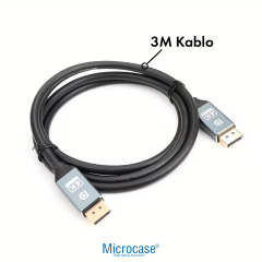 Microcase Ultra HD 4K 1.2 (DP) DisplayPort to DisplayPort Kablo Yüksek Hız 21.6 Gbps Görüntü Aktarıcı Kablo 3 Metre - AL5738