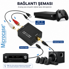 Microcase Analog Ses Dijital Ses Çevirici 48kHz Toslink Coaxial Destekli Çevirici AL5751