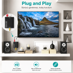 Microcase Analog Ses Dijital Ses Çevirici 48kHz Toslink Coaxial Destekli Çevirici AL5751