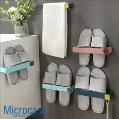 Microcase Yapışkanlı Terlik  Askılığı Çok Fonksiyonlu Portatif Terlik Havlu Rafı-AL4932 2 Adet
