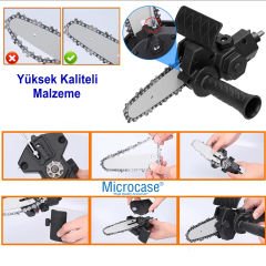 Microcase Matkaptan Elektrikli Testere Dönüştürücü Dayanıklı Zincirli Ahşap Kesim Aleti-AL4390