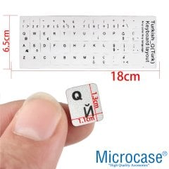 Microcase Türkçe Q Klavye Etiketi Laptop Macbook PC Sticker - Beyaz