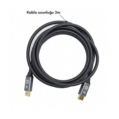 Microcase Ultra HD 8K 1.4 (DP) DisplayPort to DisplayPort Kablo Yüksek Hız 32.4Gbps Görüntü Aktarıcı Kablo 3 Metre - AL5730