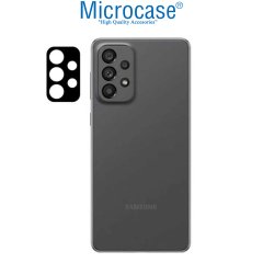 Microcase Samsung Galaxy A73 5G Kamera Camı Lens Koruyucu Kapalı Tasarım - Siyah