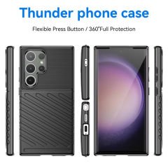 Microcase Samsung S24 Ultra  Thunder Serisi Darbeye Dayanıklı Silikon Kılıf - Siyah AL3421