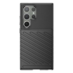 Microcase Samsung S24 Ultra  Thunder Serisi Darbeye Dayanıklı Silikon Kılıf - Siyah AL3421