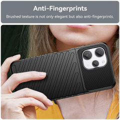 Microcase Poco M6 5G /Xiaomi Redmi 13C 5G  Thunder Serisi Darbeye Dayanıklı Silikon Kılıf - Siyah AL3421
