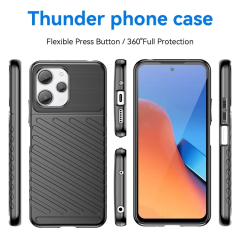 Microcase Poco M6 5G /Xiaomi Redmi 13C 5G  Thunder Serisi Darbeye Dayanıklı Silikon Kılıf - Siyah AL3421