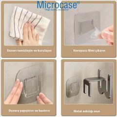 Microcase  Duvara Monte Yapışkanlı Metal  Terlik  Askılığı Çok Fonksiyonlu Portatif Askılık-AL4933 2 Adet