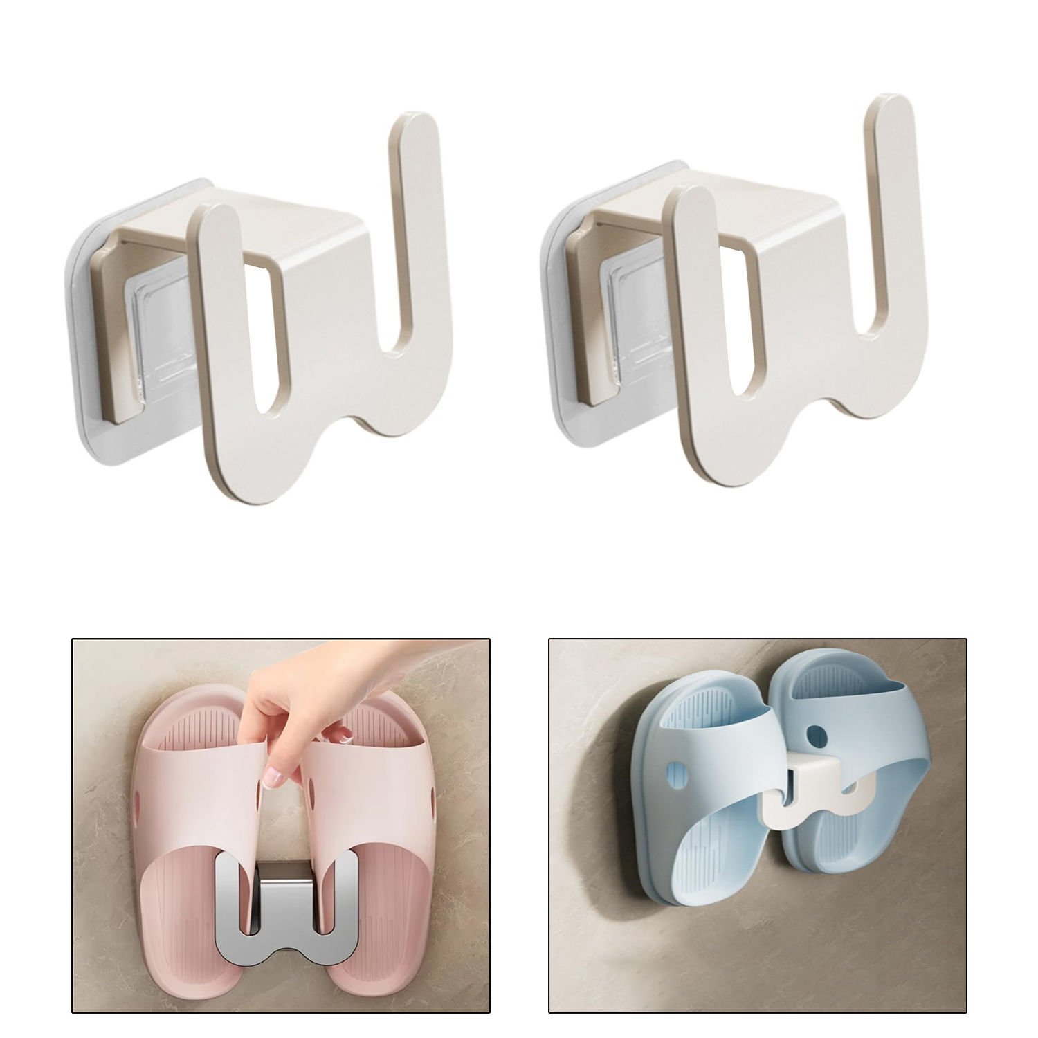 Microcase  Duvara Monte Yapışkanlı Metal  Terlik  Askılığı Çok Fonksiyonlu Portatif Askılık-AL4933 2 Adet