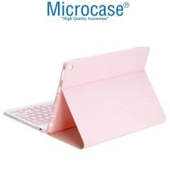 Microcase Lenovo Tab M10 Plus TB-X606F ile uyumlu Bluetooth Klavyeli Standlı Kılıf - BKK4 Pembe