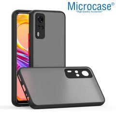 Microcase Vivo Y31 2021 London Serisi Darbeye Dayanıklı Kılıf - Buzlu Siyah