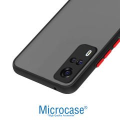 Microcase Vivo Y31 2021 London Serisi Darbeye Dayanıklı Kılıf - Buzlu Siyah