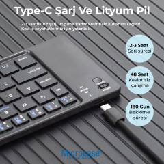 Microcase Katlanabilir Mini Bluetooth Klavye - AL5729