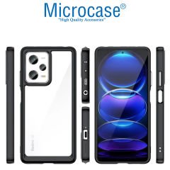 Microcase Xiaomi Redmi Note 12 Pro 5G Shield Serisi Darbeye Dayanıklı Köşe Korumalı Yarı Esnek Plastik TPU Kılıf - AL8100 Füme