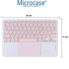 Microcase Samsung Galaxy Tab A8 Wi-Fi SM-X200  ile uyumlu Bluetooth Touchpad Klavye + Standlı Kılıf - BKK5 Pembe