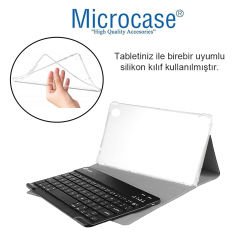 Microcase Samsung Galaxy Tab A8 Wi-Fi SM-X200  ile uyumlu Bluetooth Touchpad Klavye + Standlı Kılıf - BKK5 Pembe
