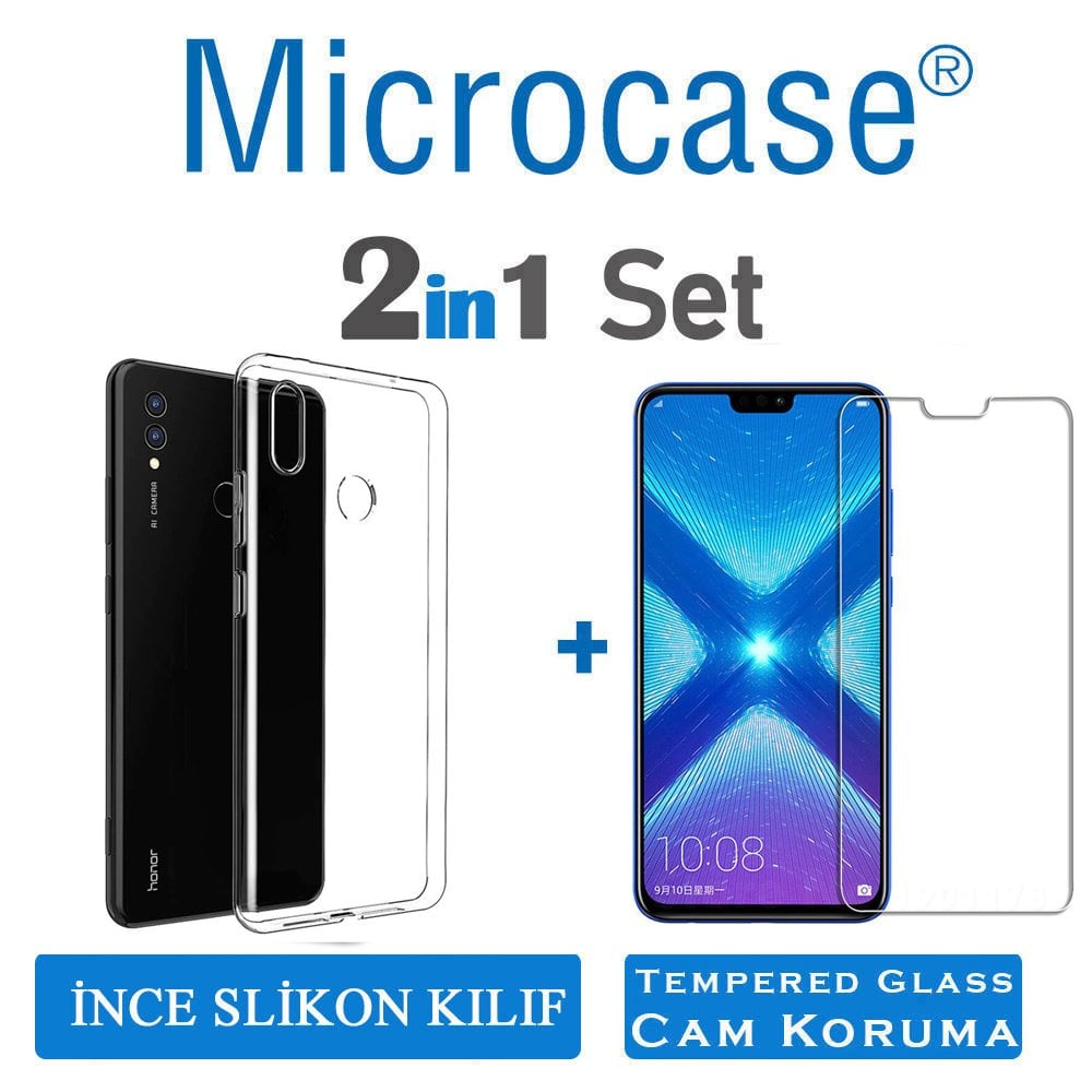 Microcase Huawei Honor 8X İnce 0.2 mm Soft Silikon Kılıf + CAM