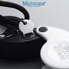 Microcase 25mm Çap 30x Büyütme El Tipi Plastik Led Işıklı Mini Büyüteç - AL4372