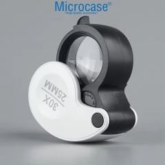 Microcase 25mm Çap 30x Büyütme El Tipi Plastik Led Işıklı Mini Büyüteç - AL4372
