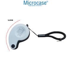 Microcase 25mm Çap 30x Büyütme El Tipi Plastik Led Işıklı Mini Büyüteç - AL4372