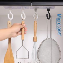 Microcase  Yapışkanlı 360° Döner Başlıklı Çok Amaçlı  Banyo Mutfak Eşya Vb. Kanca Askılık-AL4942 1 Adet