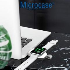Microcase Apple Watch SE 2022 41mm - 45mm için Anahtarlık Tipi Manyetik USB Şarj - Beyaz AL2364