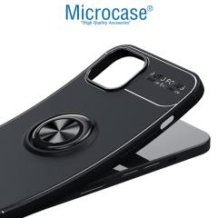 Microcase iPhone 13 Mini Focus Serisi Yüzüklü Silikon Kılıf - Siyah