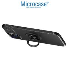 Microcase iPhone 13 Mini Focus Serisi Yüzüklü Silikon Kılıf - Siyah