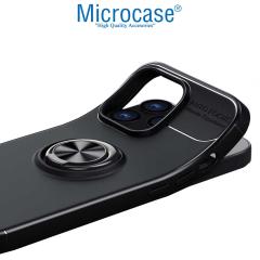 Microcase iPhone 13 Pro Focus Serisi Yüzüklü Silikon Kılıf - Siyah