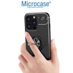 Microcase iPhone 13 Pro Focus Serisi Yüzüklü Silikon Kılıf - Siyah