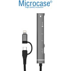 Microcase USB 3.0 Lighting+Type-C 5in1 Port Çoklayıcı HUB Alüminyum Slim Kasa - AL4130
