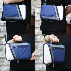 Microcase Apple iPad Air 11 M3 (2025) Tablet Uyumlu Tablet Çanta+Türkçe Bluetooth Klavye +Mouse+ Standı AL4383 Lacivert