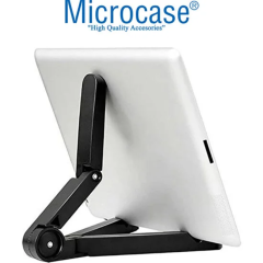 Microcase Apple iPad mini 2024 8.3 inch Tablet için Türkçe Bluetooth Klavye+Mouse+Tablet Standı-Siyah AL8126