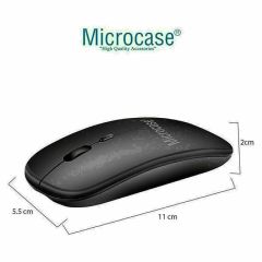 Microcase Apple iPad mini 2024 8.3 inch Tablet için Türkçe Bluetooth Klavye+Mouse+Tablet Standı-Siyah AL8126