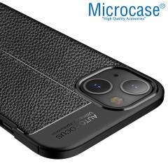 Microcase iPhone 13 Mini Leather Serisi Silikon Kılıf - Siyah