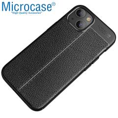 Microcase iPhone 13 Mini Leather Serisi Silikon Kılıf - Siyah