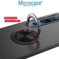 Microcase Xiaomi Mi 10 Pro Focus Serisi Yüzük Standlı Silikon Kılıf - Siyah