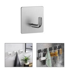 Microcase  Yapışkanlı  Paslanmaz Çelik Banyo Mutfak Eşya Havlu Vb Metal Askılık Kare Tasarım-AL4936 1 Adet