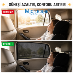 Microcase Pratik Geçmeli Esnek Oto Yan Cam Perdesi Araba Arka Güneşlik 4 Adet AL5624