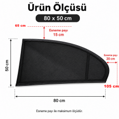 Microcase Pratik Geçmeli Esnek Oto Yan Cam Perdesi Araba Arka Güneşlik 4 Adet AL5624