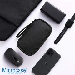 Microcase Taşınabilir   Çift Katman ve Fermuarlı 8 Bölmeli Çoklu HDD Organizer Çanta -YB101