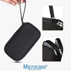 Microcase Taşınabilir   Çift Katman ve Fermuarlı 8 Bölmeli Çoklu HDD Organizer Çanta -YB101