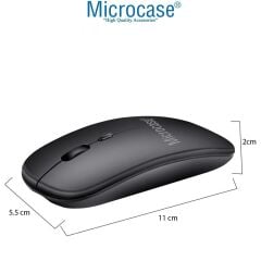Microcase Samsung Galaxy P610 Macbook Laptop Çantası 2 Bölmeli + Bluetooth Klavye+Mouse+Tablet Standı Siyah AL5568