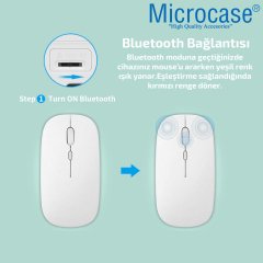 Microcase 1600 DPI Şarj Edilebilir 2.4 GHz Çift Modlu Bluetooth Kablosuz Mouse - Model AL2675 Mor