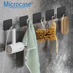 Microcase  Yapışkanlı  Paslanmaz Çelik Banyo Mutfak Eşya Havlu Vb Metal Askılık Kare Tasarım-AL4936 2 Adet