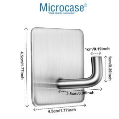 Microcase  Yapışkanlı  Paslanmaz Çelik Banyo Mutfak Eşya Havlu Vb Metal Askılık Kare Tasarım-AL4936 2 Adet