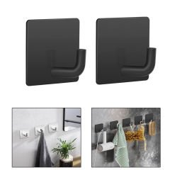 Microcase  Yapışkanlı  Paslanmaz Çelik Banyo Mutfak Eşya Havlu Vb Metal Askılık Kare Tasarım-AL4936 2 Adet