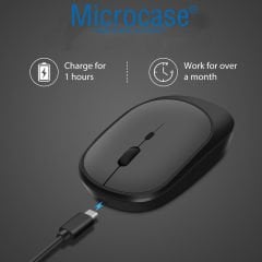 Microcase 1600 DPI Şarj Edilebilir 2.4 GHz Bluetooth Kablosuz Mouse - Model AL2674 Siyah